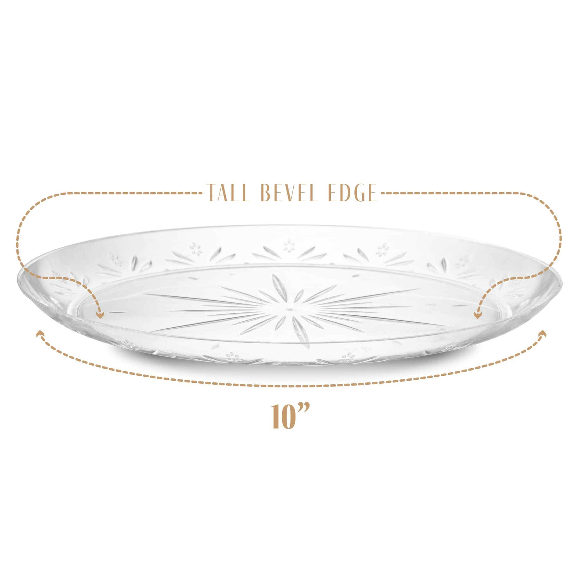 PLASTICPRO PLASTICPRO 10\'\' inch Premium Extra large Heavy Weight Crystal Clear Disposable Plastic Dinnerware Party Plates or Platter Pack of 40