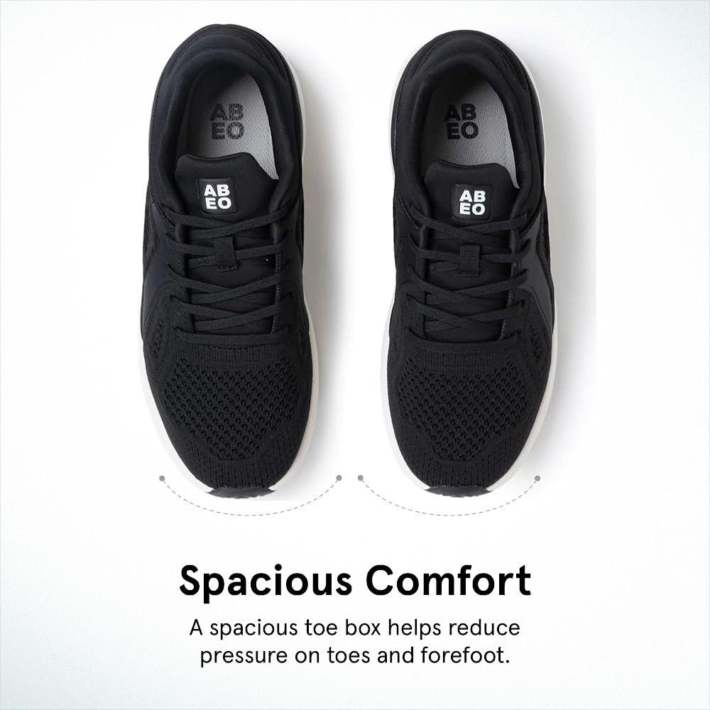 ABEO ABEO MXV Shift Womens Metatarsal Footbed Walking Shoes | Orthopedic Shoes for Women | Ball of Foot Pain Relief | Metatarsalgia Shoes Black 6.5 Medium