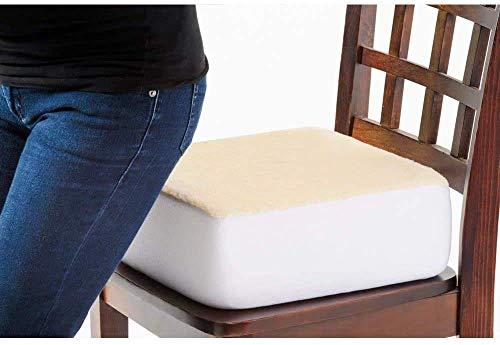 Comfort Finds Comfort Finds Rise with Ease Seat Cushion - Thick Firm Chair Cushion Booster - Extra Thick Foam Pad for Home, Patio, Office and Car Seats - Extra Supportive Lift - 14 X 14 X 5 (Sherpa Cream) …