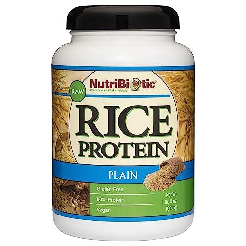 NutriBiotic NutriBiotic Plain Rice Protein, 1 Lb. 5 Oz. (600g) | Low Carb, Keto-Friendly, Vegan, Raw Protein Powder | Grown & Processed without Chemicals, GMOs or Gluten | Easy to Digest & Nutrient-Rich