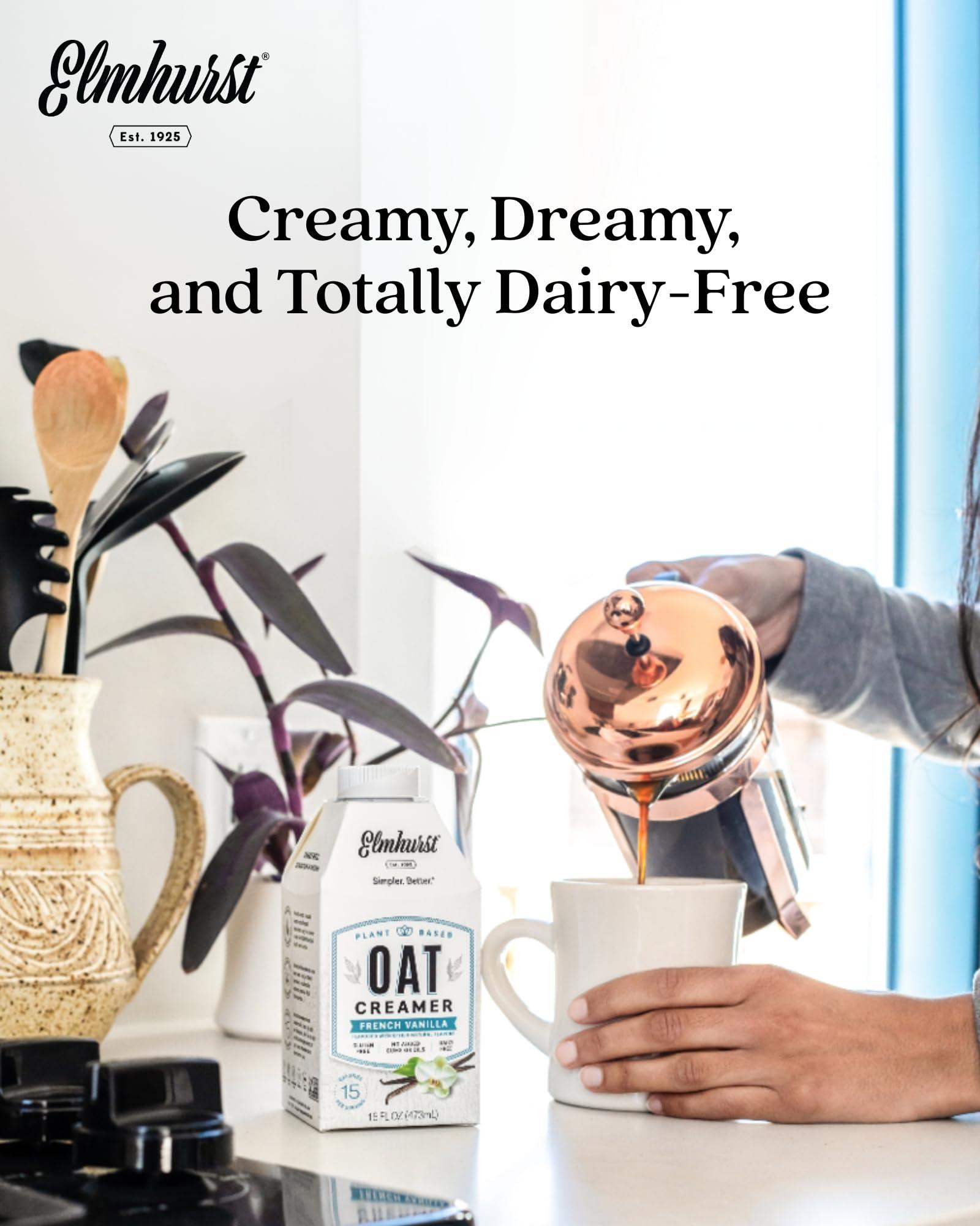 Elmhurst Elmhurst 1925 French Vanilla Oat Creamer, Plant-Based, Vegan, 16 Ounce (Pack of 6)