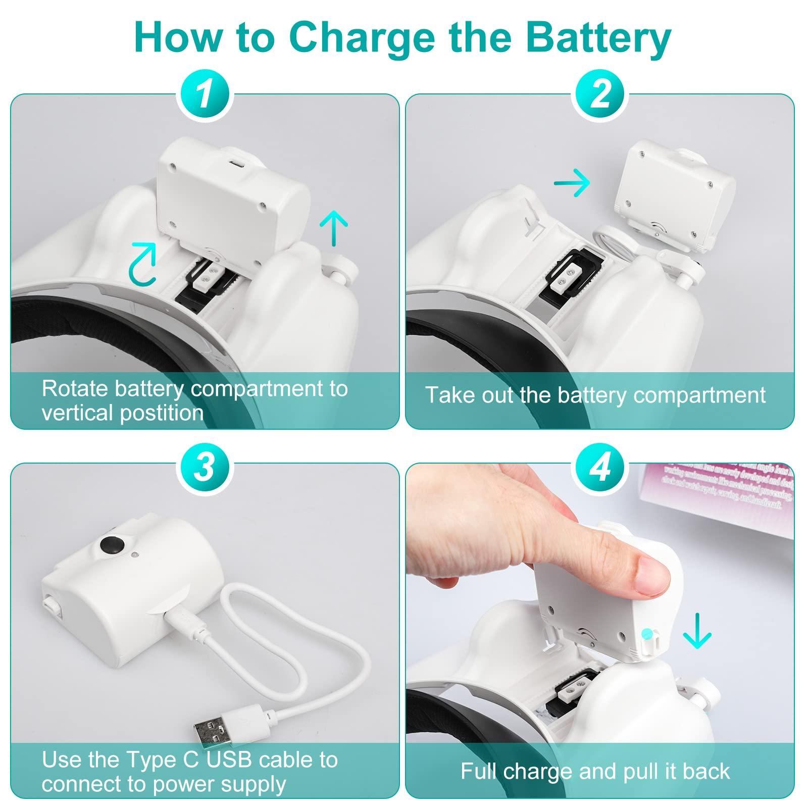 Linkhood Headband Magnifier Glasses, Linkhood 1X to 14X Rechargeable Head Magnifier with LED Light, Handsfree Head Mount Magnifying Glass with 6 Detachable Lens for Close Work Reading Jewelry Crafts Repair