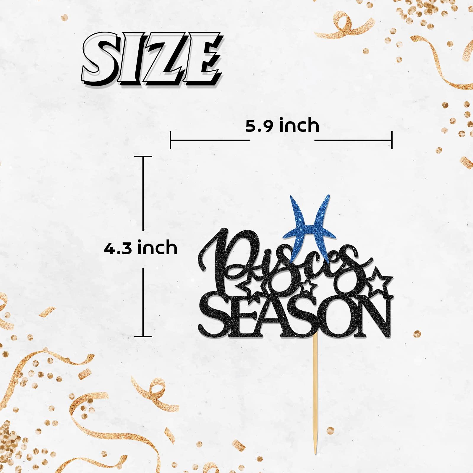 Helewilk Helewilk Pisces Season Cake Topper, Feb Mar Pisces Birthday Party Decoration, Zodiac Astrology Birthday Party Cake Decor, Constellations Themed Birthday Supplies (Pisces)