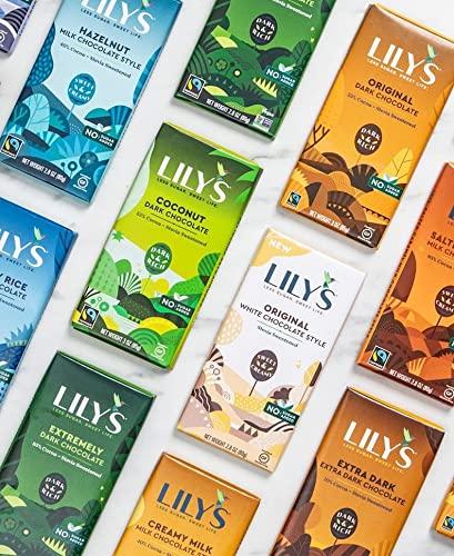Lily's Extremely Dark Chocolate Bar by Lily's | Made with Stevia, No Added Sugar, Low-Carb, Keto Friendly | 85% Cocoa | Fair Trade, Gluten-Free & Non-GMO | 2.8 ounce, 4-Pack
