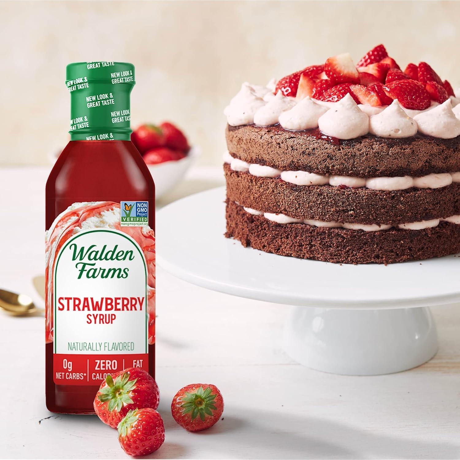 Walden Farms Walden Farms Strawberry Syrup - Calorie-Free, Sugar-Free, Keto-Friendly, Low Carb, Gluten-Free, Vegan Strawberry Syrup Alternative for Desserts, Smoothies, Breakfast, (12 oz Bottle x 2)
