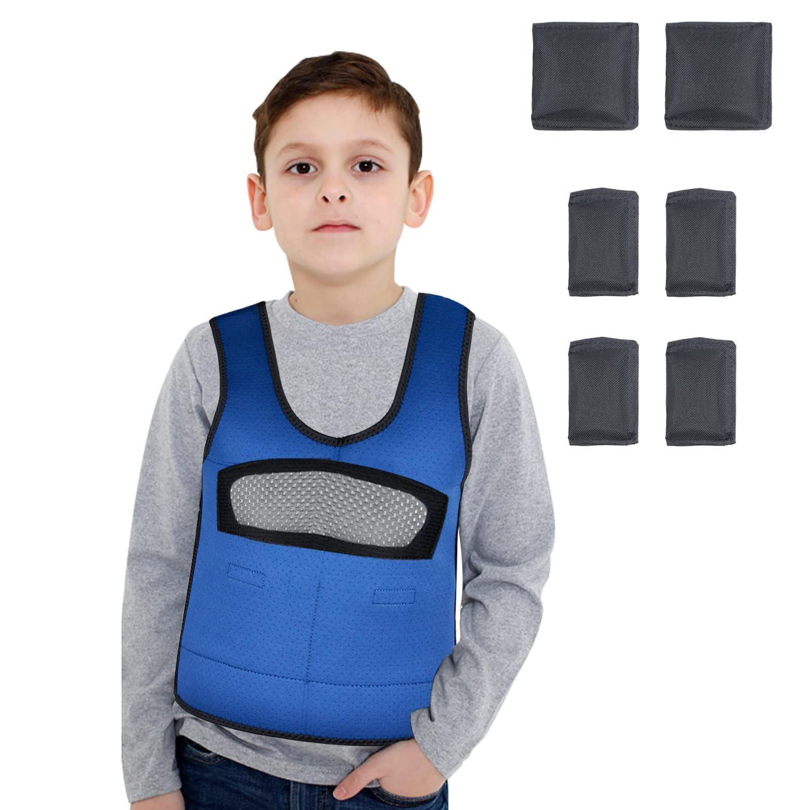 oboist Compression Vest for Kids (Large, Ages 10+) Weighted Vest for Kids Including 6 Removable Weights Navy Blue