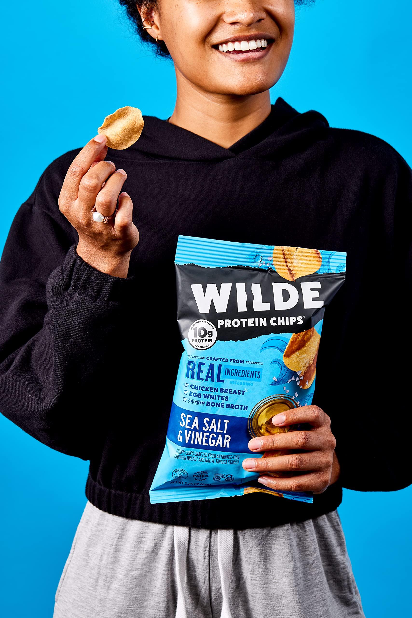 Wilde Chips Wilde Protein Chips, Sea Salt and Vinegar (1.34 Ounce Bags, Pack of 8 Bags)