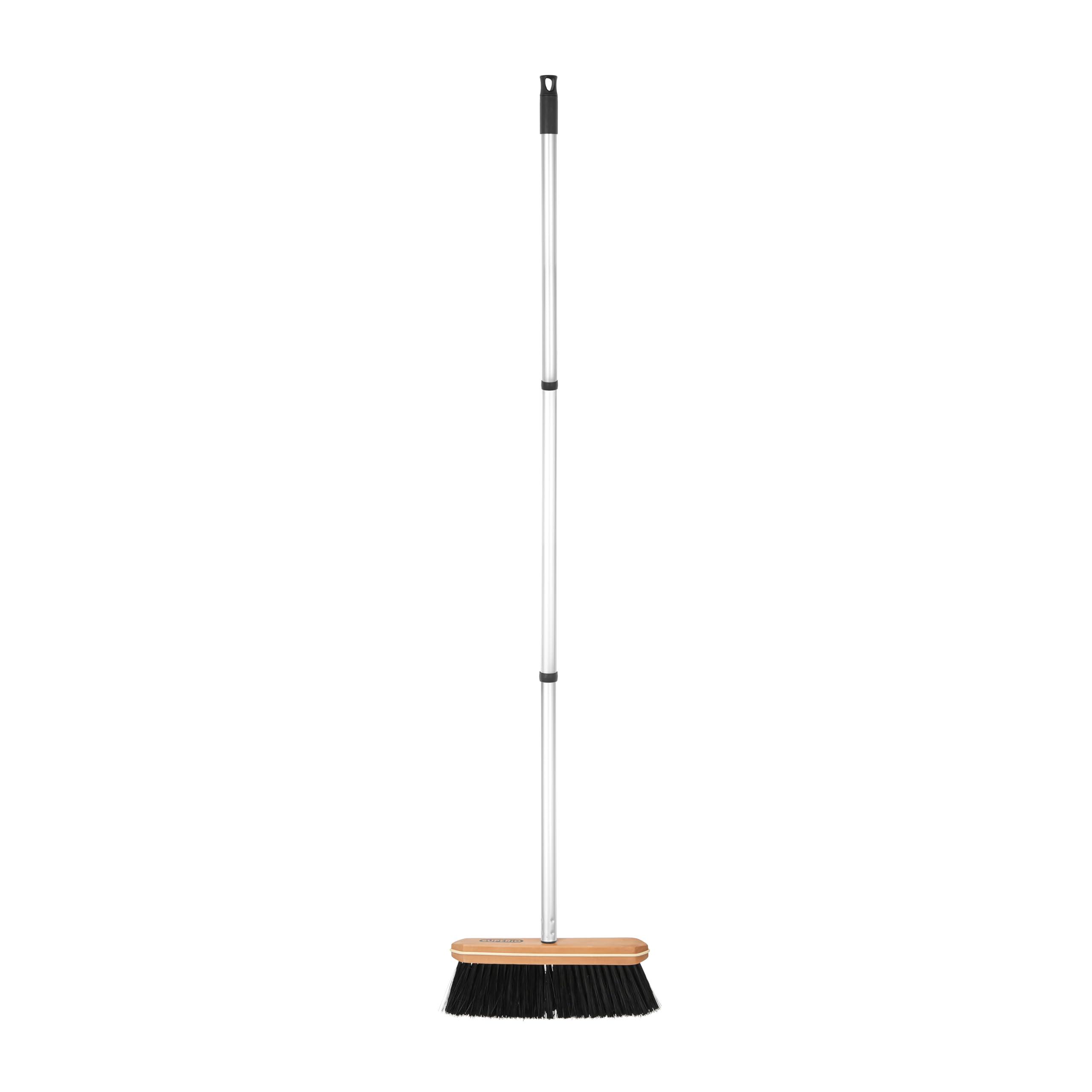 Superio Superio Kitchen Broom Premium Black Tampico Bristles, with Grey Metal 3-Part Handle, Heavy Duty Household Broom - Easy Swiping Dust and Wisp, Home, Kitchen Bedroom, Lobby, Floors and Corners