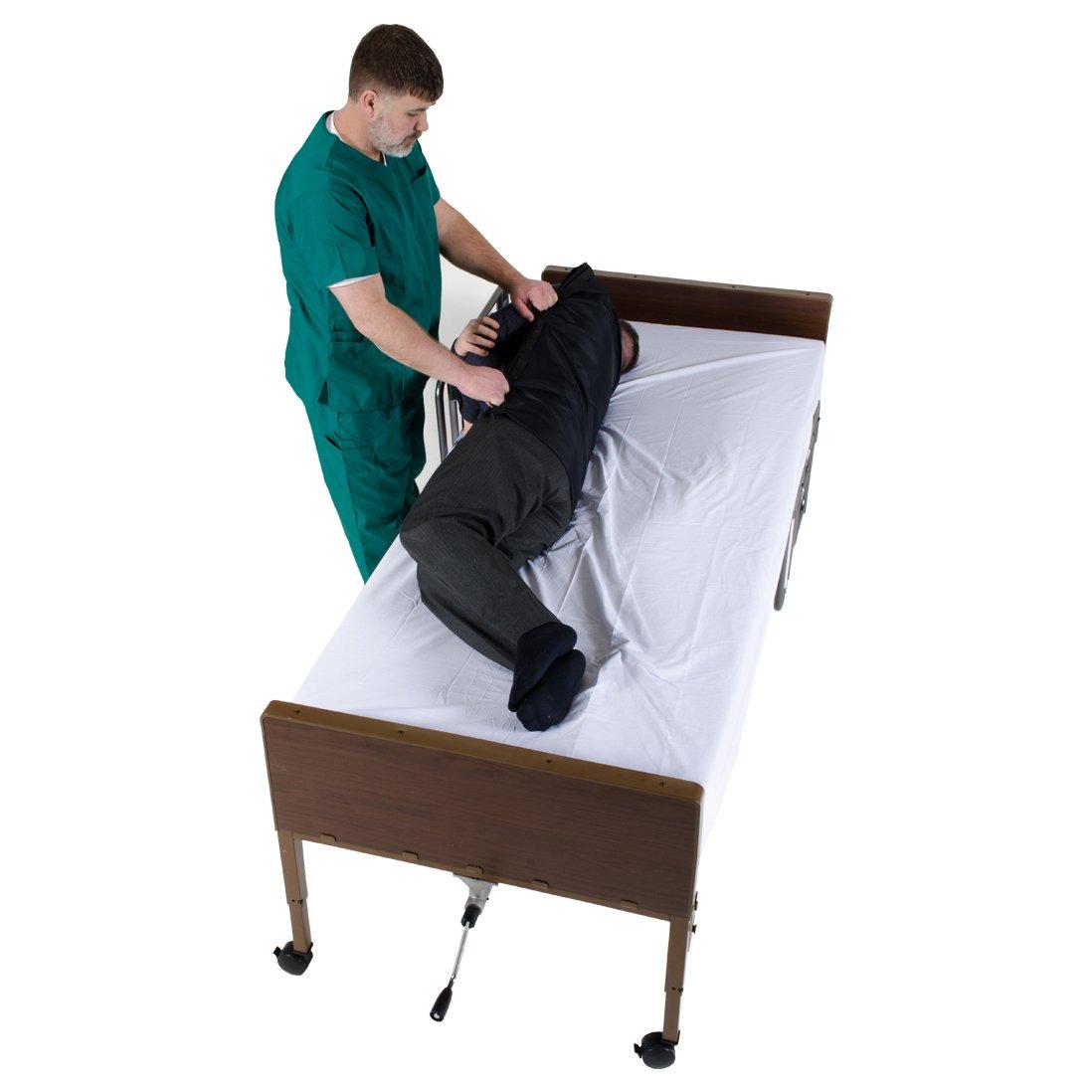 Patient Aid Patient Aid 48\" x 28\" Tubular Reusable Slide Sheet with Handles | for Patient Transfers, Turning, and Repositioning in Bed | Sliding Draw Sheets to Assist Moving Elderly & Disabled