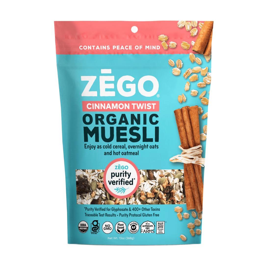 ZEGO ZEGO Foods Organic, Superfood Oatmeal & Muesli, Certified Gluten Free (Cinnamon Twist) 13oz