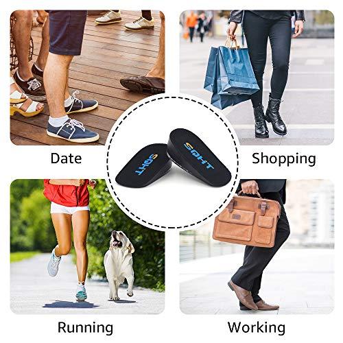 SQHT SQHT Height Increase Insoles - Heel Lift Inserts for Leg Length Discrepancies and Achilles Tendonitis, Heel Cups for Men and Women (Small (1.4" Height))