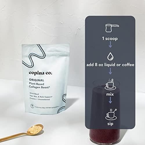 Copina Co. Copina Co Original Vegan Collagen Booster Creamer Mix: Plant Based Collagen Support Smoothie Drink Vegan Creamy Blend | Original Flavor | 3 Bags - 25 Servings per Bag