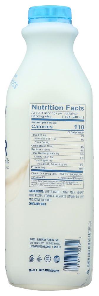 Lifeway Lifeway Probiotic Low Fat Plain Kefir, 32 Ounce