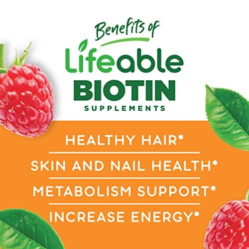 Lifeable Lifeable Kids Biotin Gummies | 5,000mcg | Great Tasting Natural Flavor Biotin Supplement | Vegan Non GMO Hair Gummies | for Hair Skin and Nails | 90 Gummies