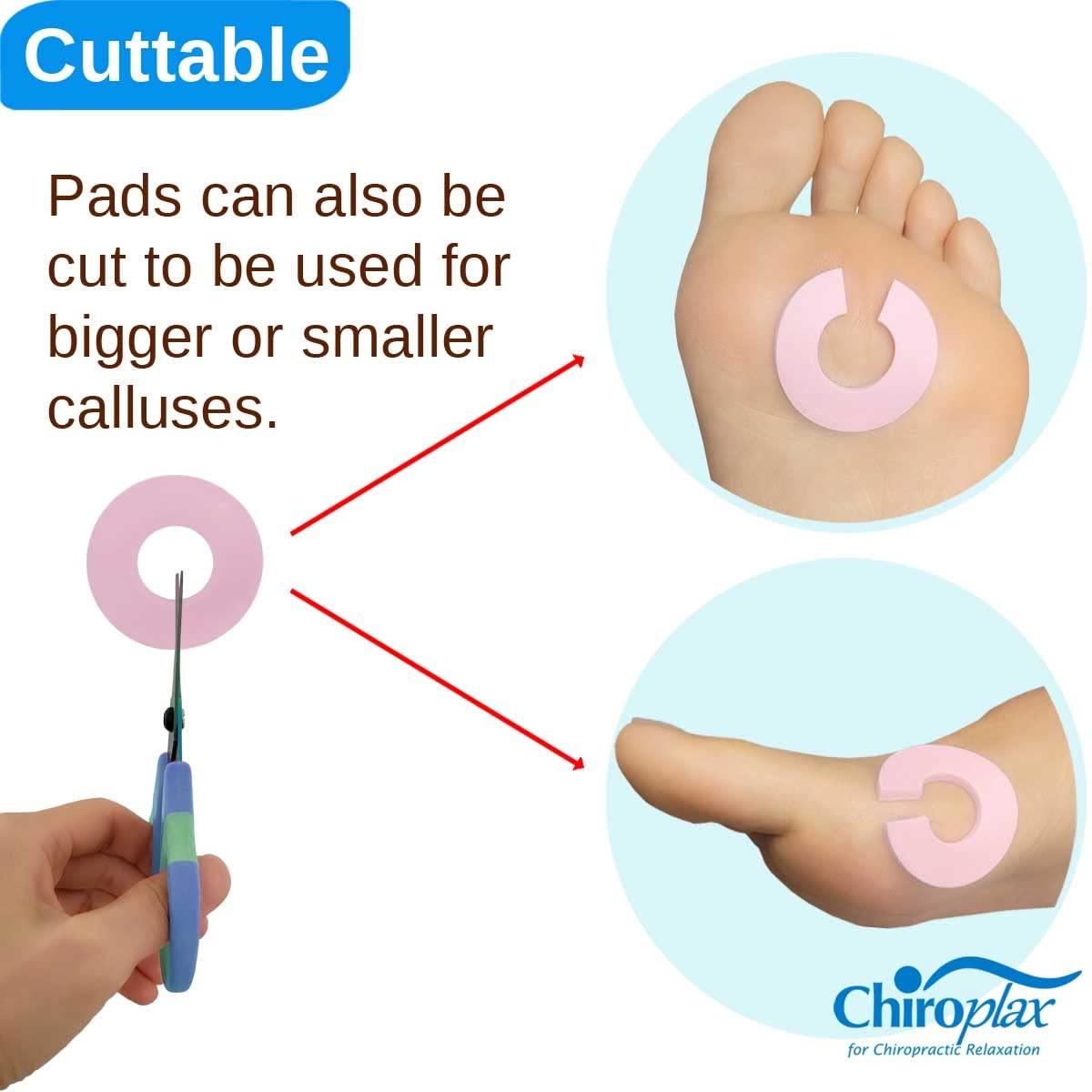 Chiroplax Chiroplax Foam Callus Cushions Pads Protectors Waterproof Self-Adhesive Blister Toe Foot Pain Relief Treatment (72 Count)
