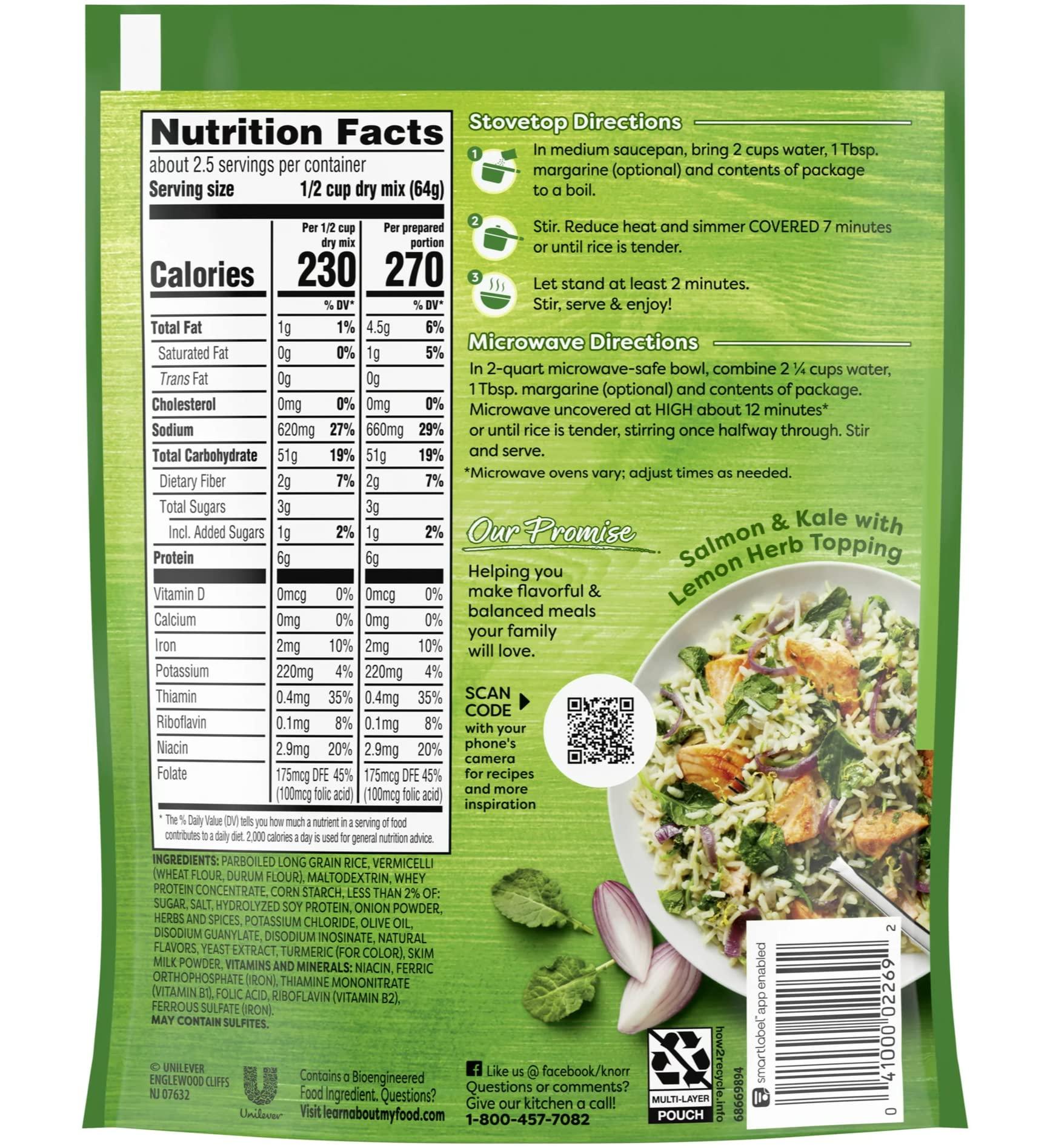 Knorr Knorr, Rice Sides, Flavor, 5.4oz Pouch (Pack of 6) (Choose Flavors Below) (Herb & Butter Rice)