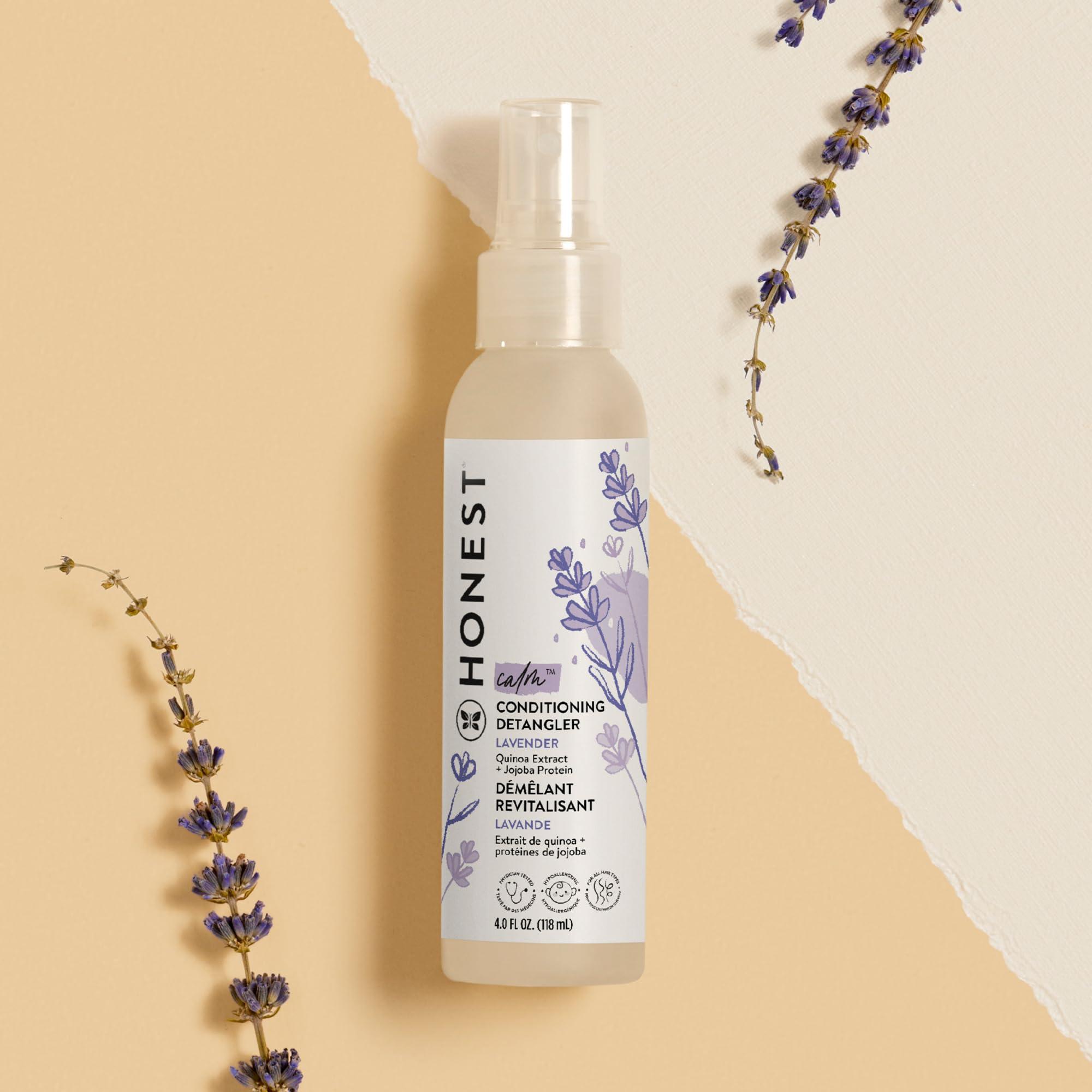 The Honest Company The Honest Company Lavender Calm 2-in-1 Cleansing Shampoo + Body Wash + Conditioning Detangler Bundle | Naturally Derived, Tear-free, Hypoallergenic | 10 fl oz, 4 fl oz