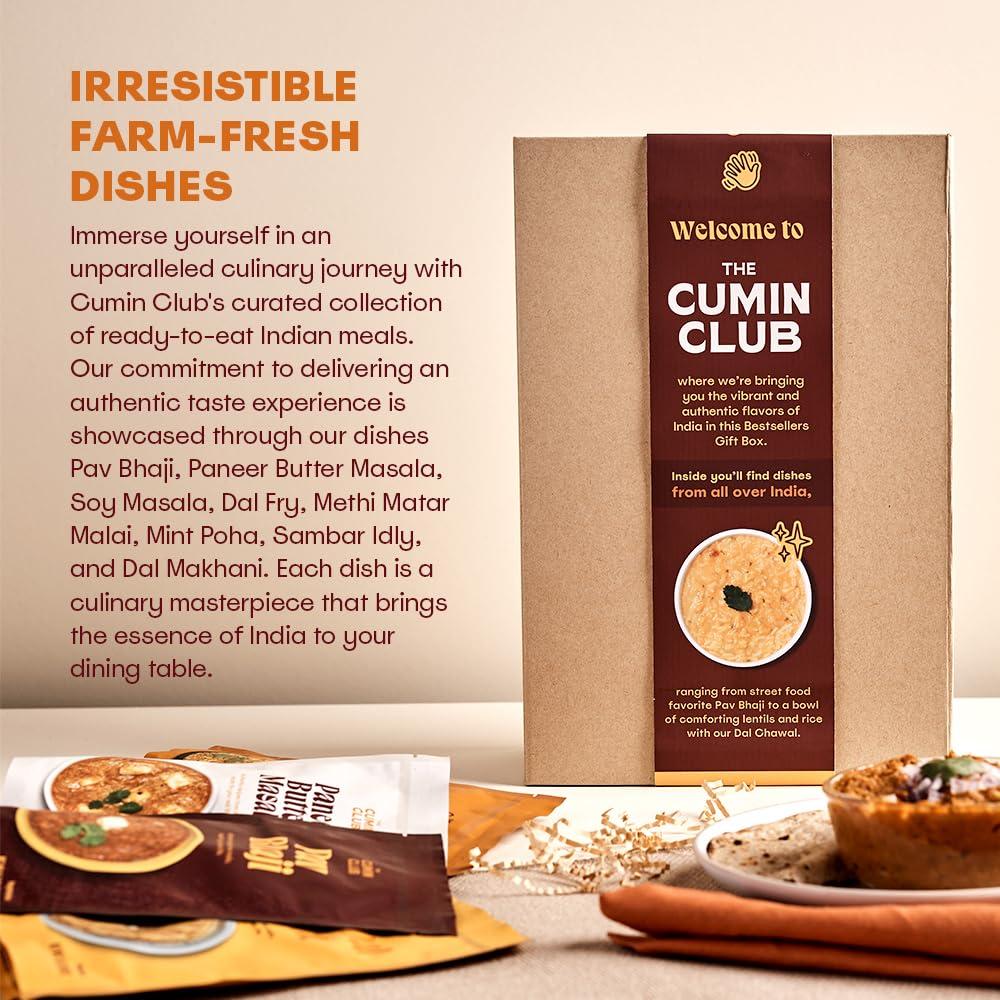the cumin club The Cumin Club Indian Meal Kit - Easy, Healthy, and Irresistibly Flavorful - Instant Meals Effortless Cooking & Wholesome Goodness - Ready to Eat Indian Food (Pack of 8)