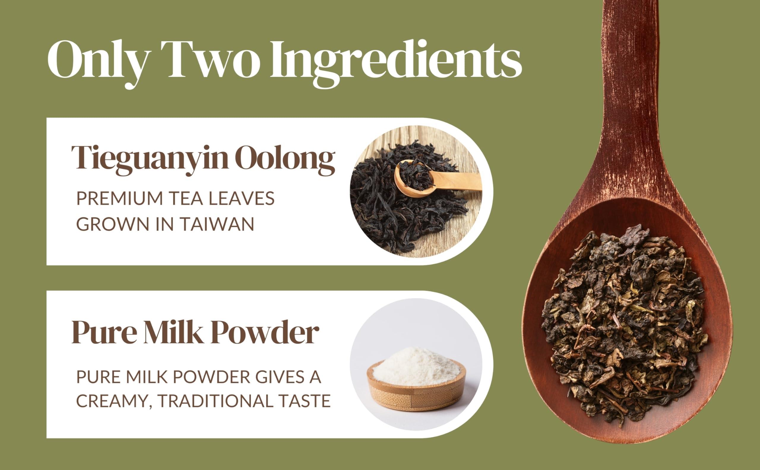 AWAS TEA AWAStea (iTQi Award) TIEGUANYIN OOLONG INSTANT MILK TEA Kit - Single Box of 6 Servings - - BLACK TEA OOLON TEA BOBA MILK TEA
