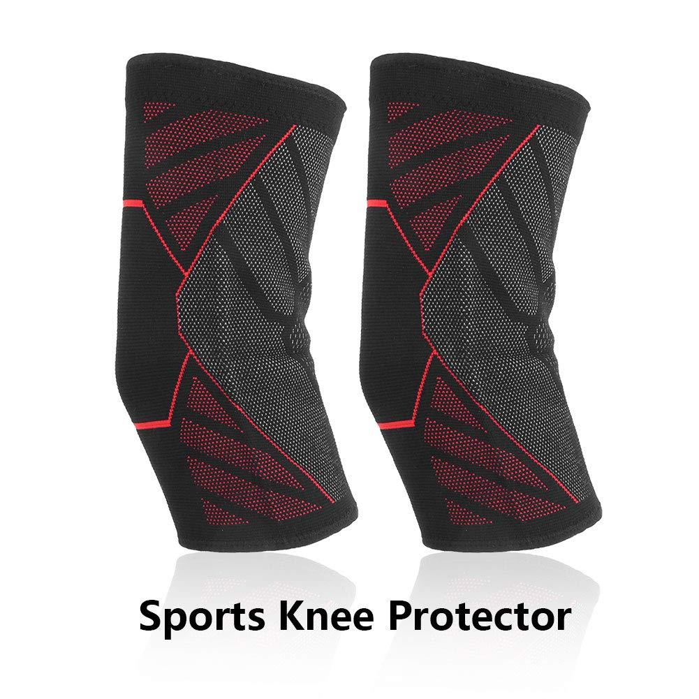 Yosoo Health Gear Yosoo Health Gear 2 Pack Knee Brace, Knee Compression Sleeve for Women Men, Comfortable Knee Support for Weightlifting Fitness Running Workouts Sports(XL-Red)