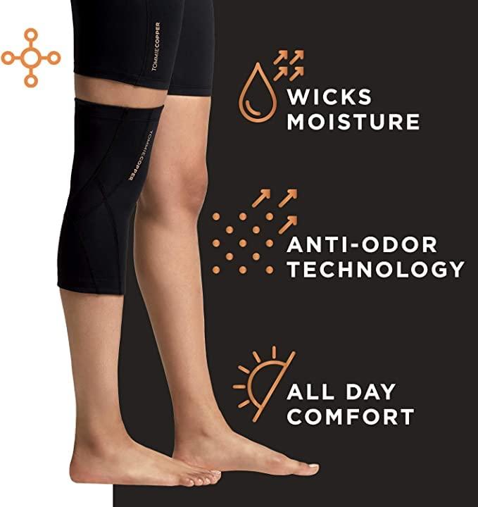 Tommie Copper Tommie Copper Unisex Performance Compression Knee Sleeve - Black - Large