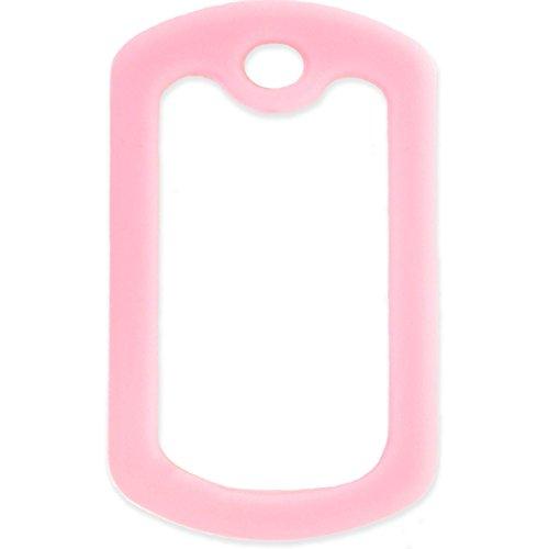 Goods For Giving Custom 2 Pack - Asthma Medical Alert ID Necklaces with Pink Hot Custom Tags, Pink Silencers, and 30'' USA Chains