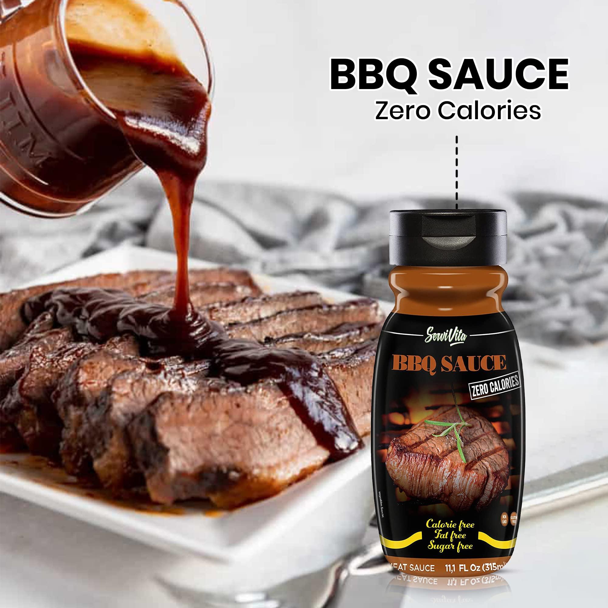 ServiVita Sugar Free BBQ Sauce - Sugar Free barbecue sauce - Zero Calories and Fat Free, 11.1 FL OZ - No Sugar BBQ Sauce - Gluten Free, Low Sodium, Low Carb - ServiVita