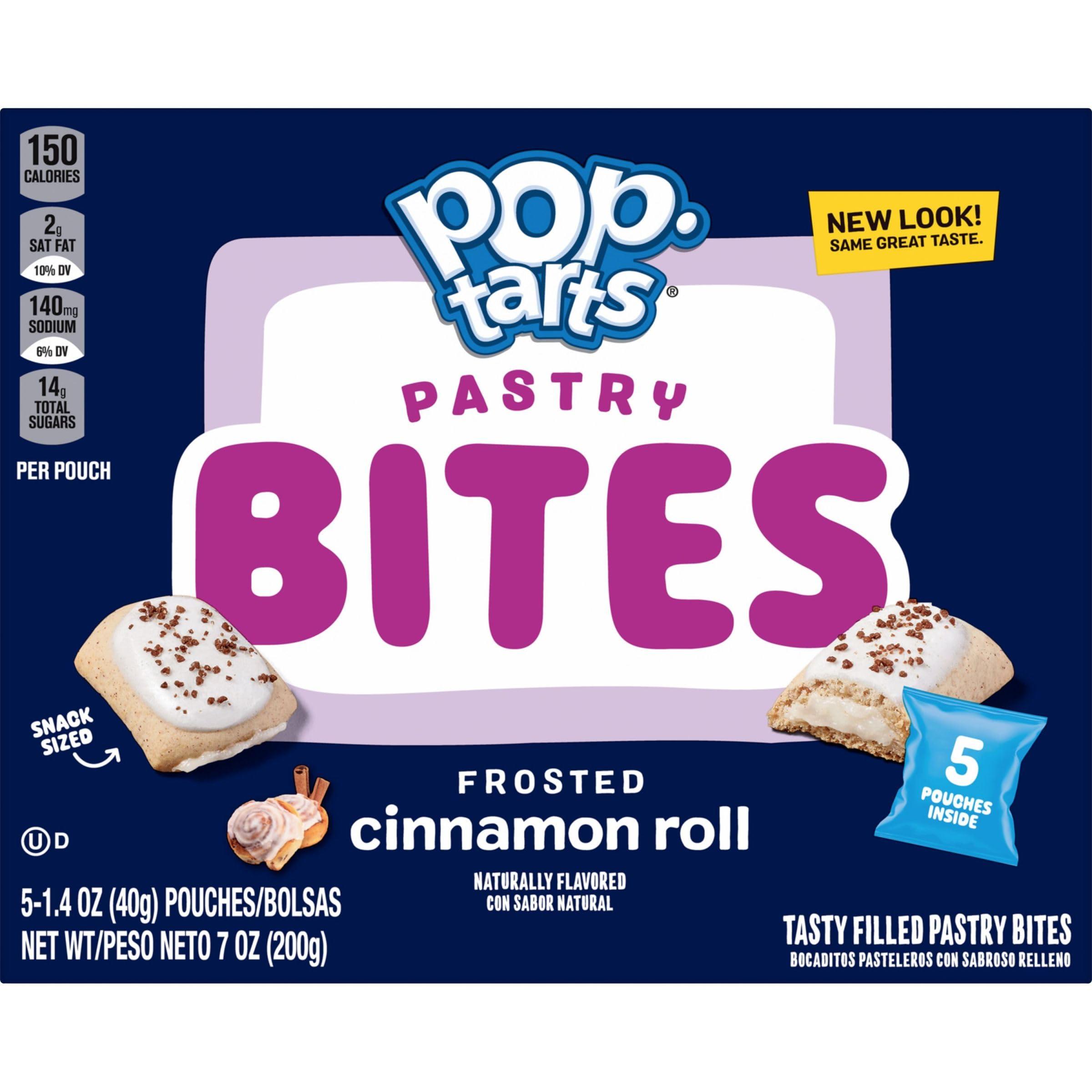Pop-Tarts Pop-Tarts Bites Baked Pastry Bites, Kids Snacks, School Lunch, Frosted Cinnamon Roll, 7oz Box (5 Pouches)