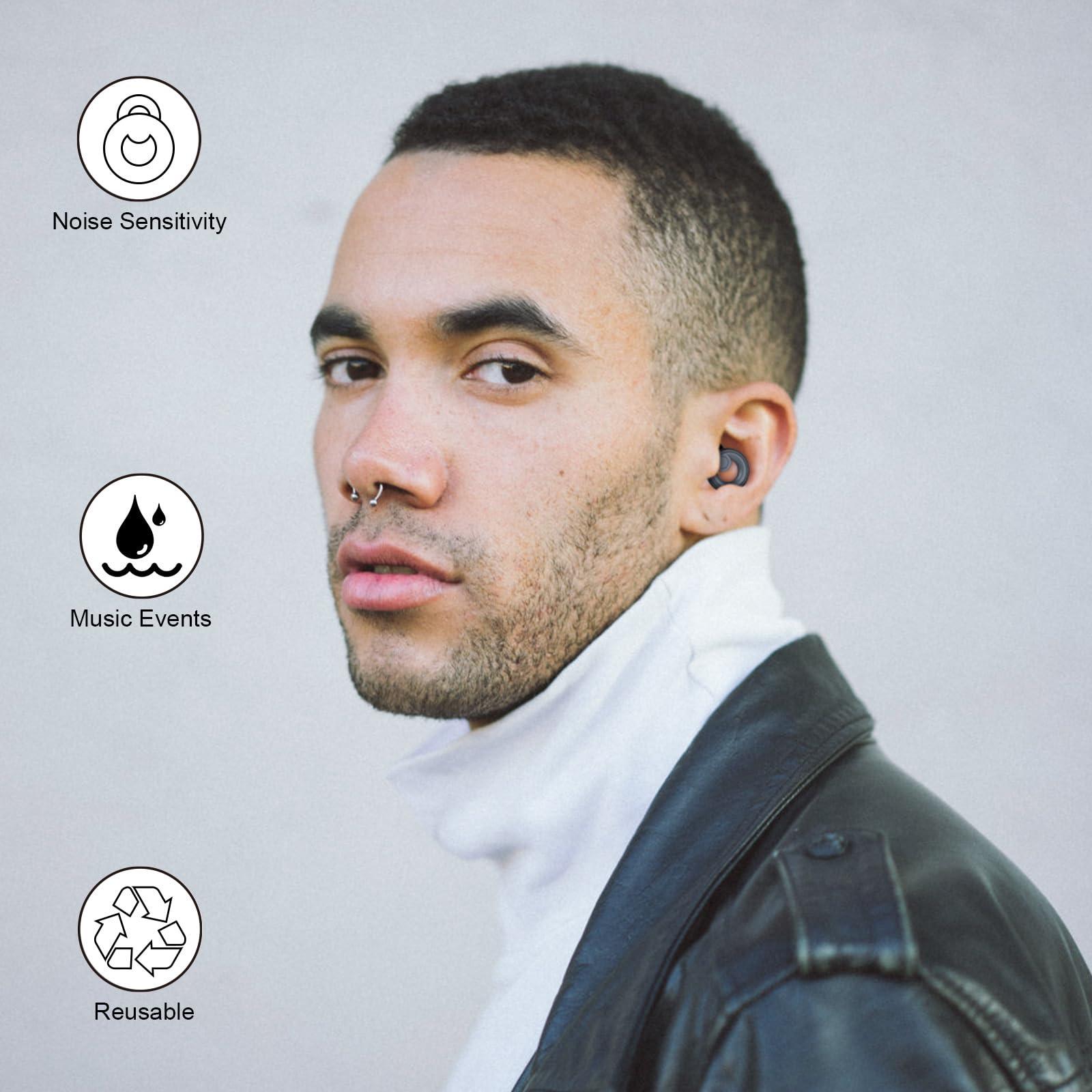 JAYINE Jayine Ear Plugs for Noise Cancelling Ear Protection EarPlugs for Sleep,Concerts,Work,Study,8 Size Eartips with Small Box,Perfect -30dB Silicone Earplugs for Noise Reduction