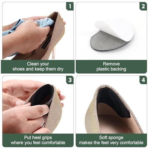 WALLFID 6 Pairs Shoe Filler Heel Inserts for Women,Toe Cushion Fillers Make Shoes Fit,high Heel Comfort Pads,Heel Pads,Half-Size Insoles Adjust Shoe Too Big for High Heels,Flats,Casual (Round Head)
