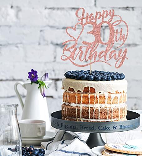 BIABISD Happy 30th Birthday Cake Topper for 30th Men and Women Birthday Party Decorations ? Cheers to 30 Years Cake Decoration (30)