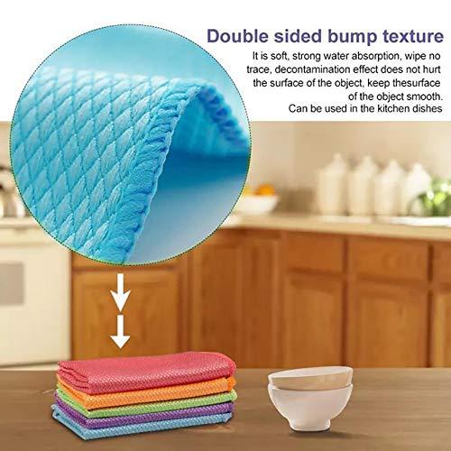 Echocean Comfures Fish Scale Microfiber Polishing Cleaning Cloth 5 Pcs