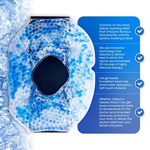 Ikisdo Care Therapy Wrap Reusable Hot & Cold Gel Beads Best Ice Pack with Elastic Adjustable Strap for Knee - Joint & Muscle Pain Relief for Runner, Athletes