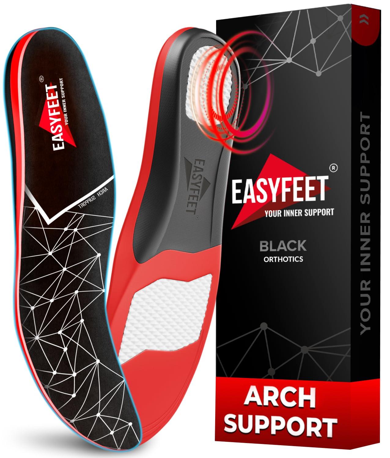EASYFEET Premium Anti-Fatigue Shoe High Arch Support Insoles Men Women - Plantar Fasciitis Inserts - Orthotic Inserts Shoe Soles Standing All Day - Flat Feet Foot - Work Boot Insoles