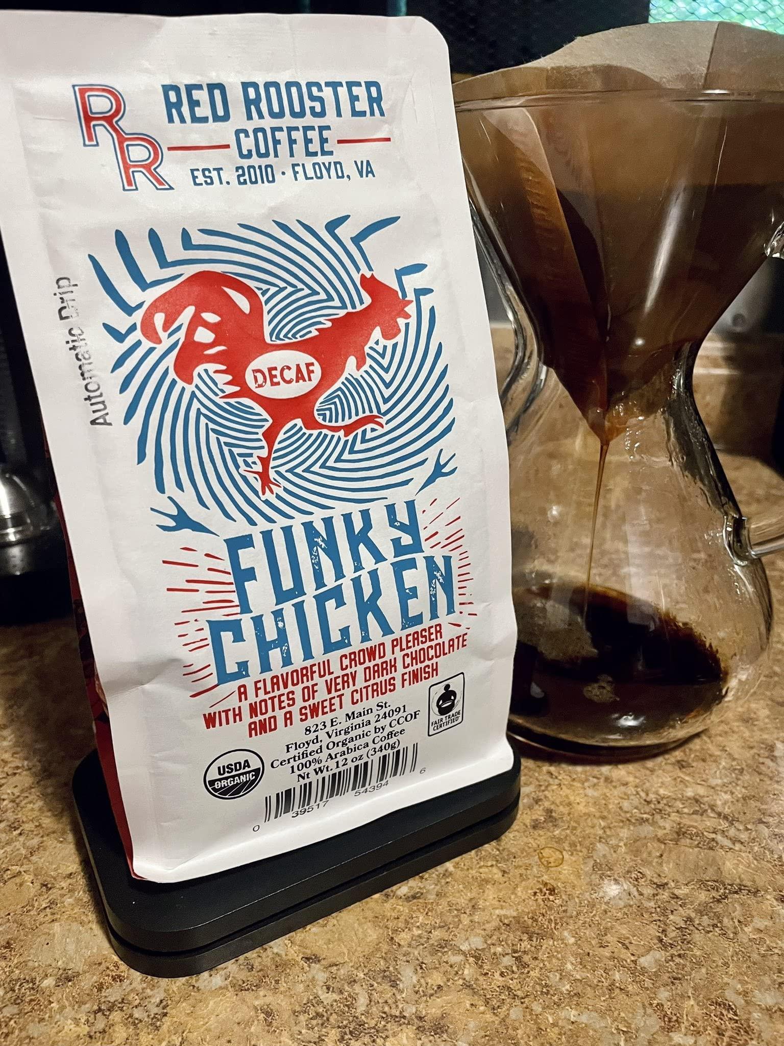 Red Rooster Coffee Roaster Red Rooster Coffee Roaster, Organic DECAF Funky Chicken, 12OZ / Whole Bean