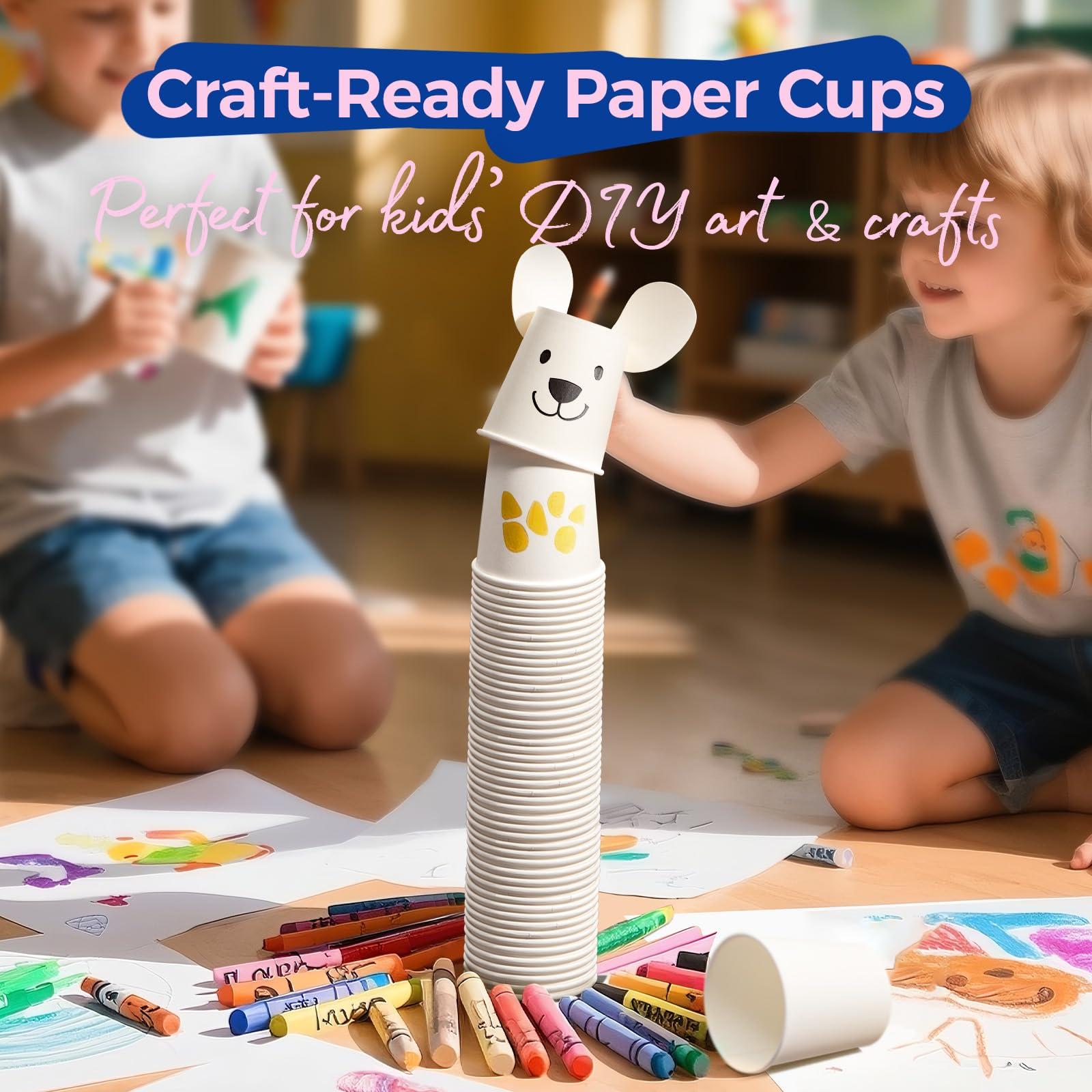 Fit Meal Prep Fit Meal Prep 100 Pack 6 oz Disposable Paper Coffee Cups, Premium White Hot Cups for Hot/Cold Beverage, Durable Thickened Paper Cup Bulk for Party, Daily Use, Office, Home, Bistros