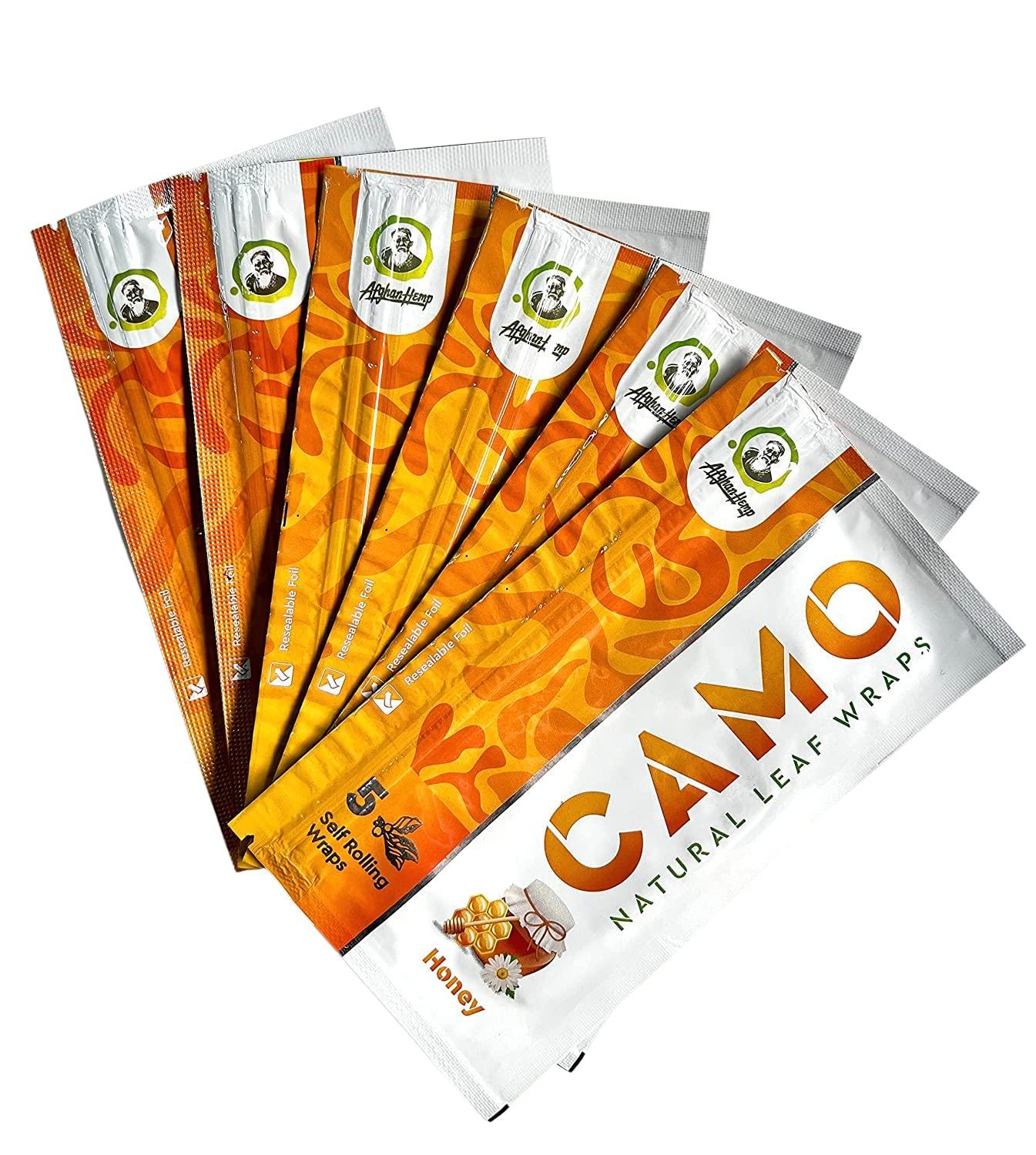 Camo Cones 6 Packs CAMO Natural Leaf Wraps Honey 30 Sheets with an Official Camo Cones Sticker
