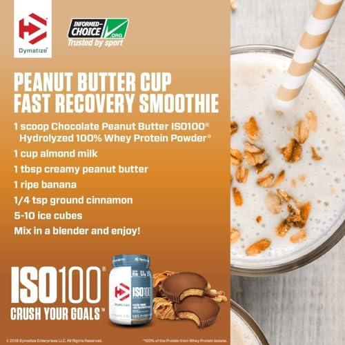 Dymatize Dymatize ISO100 Hydrolyzed Protein Powder, 100% Whey Isolate Protein, 25g of Protein, 5.5g BCAAs, Gluten Free, Fast Absorbing, Easy Digesting, Gourmet Chocolate, 3 Pound