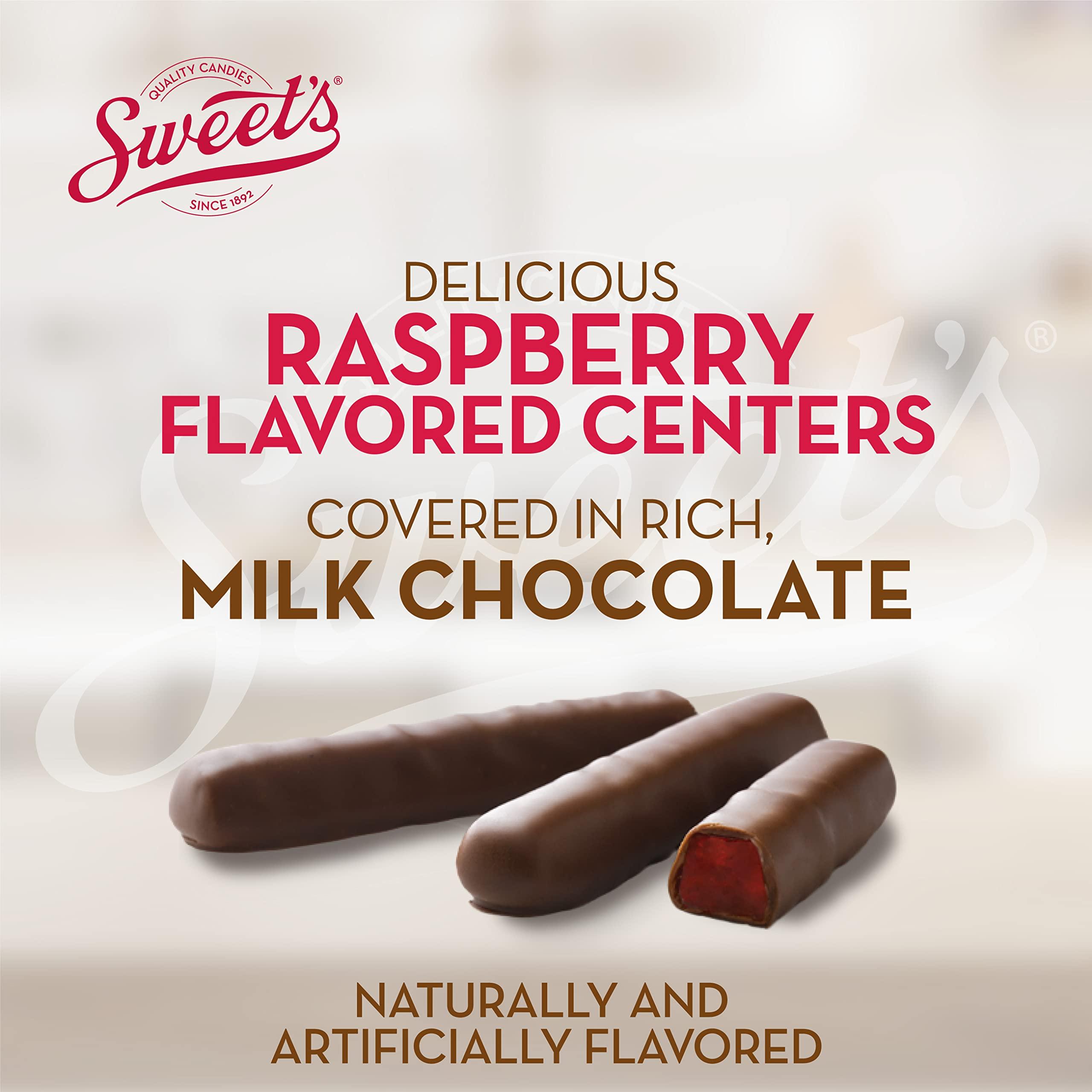 Sweet Candy Company Sweet Candy Company Milk Chocolate Raspberry Sticks - Gourmet Chocolate Covered Sticks, Chocolate Fruit Flavored Sticks, Gift Idea for Holidays, Gluten Free, Kosher - 10.5 oz Box