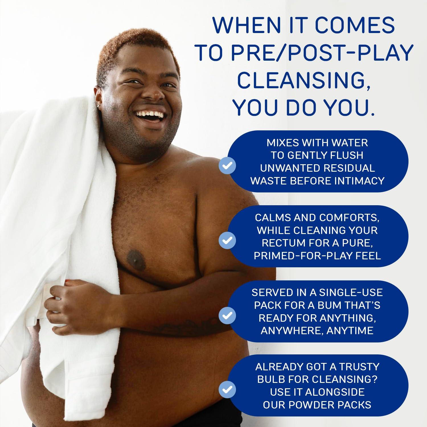 FUTURE METHOD Anal Douche Powder with Reuseable Beaker - pH Balanced & Soothing Anal Flush Cleanser for Enema Bulbs (20 Pack)