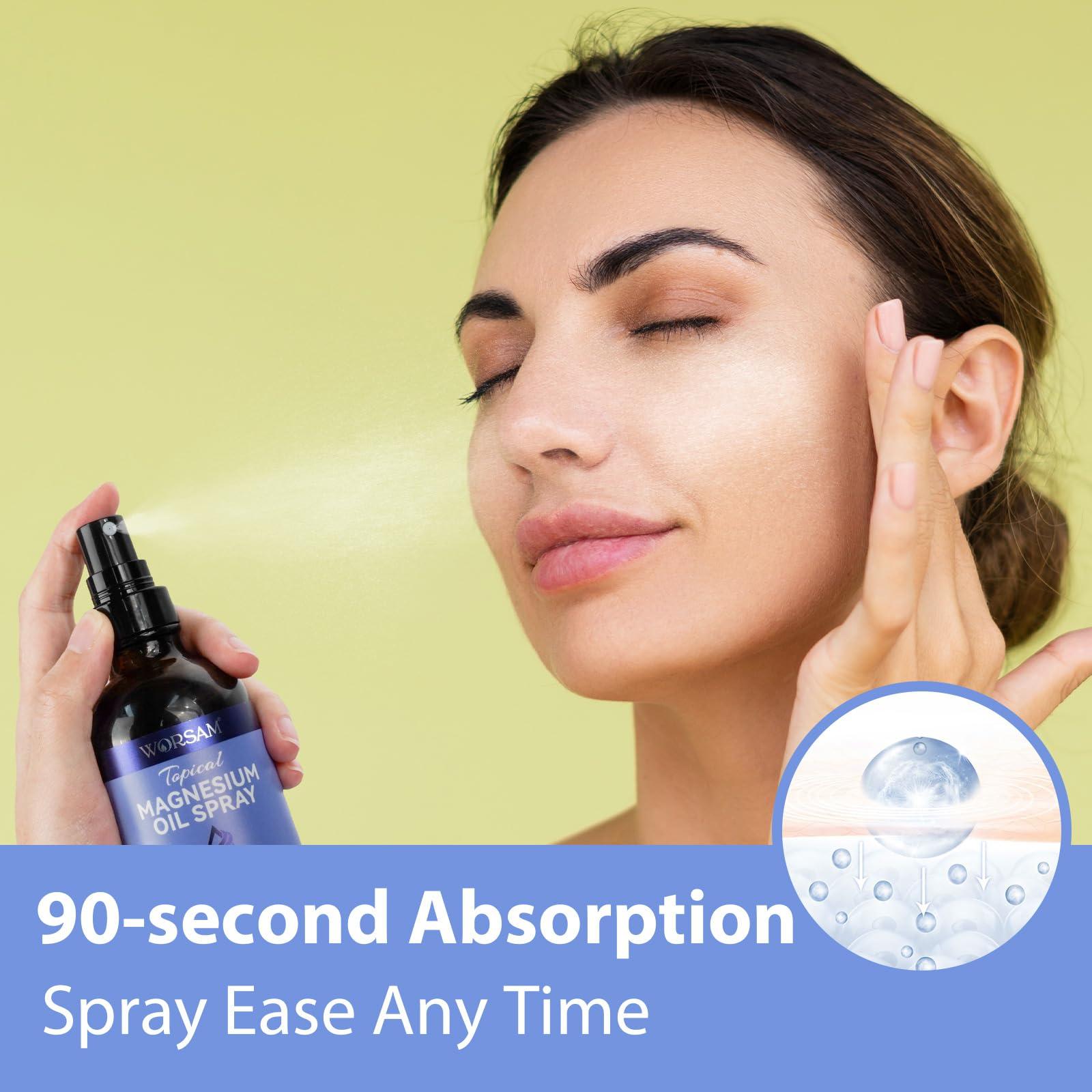 ISUNRISE Pure Magnesium Oil Spray, 100% Natural Organic Magnesium Oil, Magnesium Spray for Feet, Easy to Use and Absorption, 4.0 fl oz