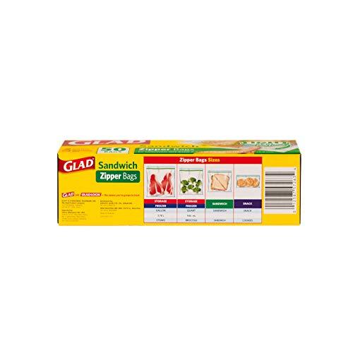 Glad Glad Zipper Bags, Sandwich 50 bags