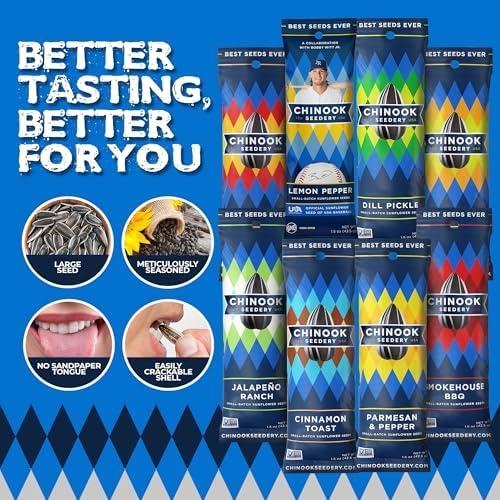 Chinook Seedery Chinook Seedery Roasted Sunflower Seeds to Eat - 1.5 oz (Pack of 36) Variety Packs - Jumbo Low Sodium Sunflower Seeds Keto Snacks - Adventure, Baseball, School Snacks - Gluten Free, Non GMO Snacks