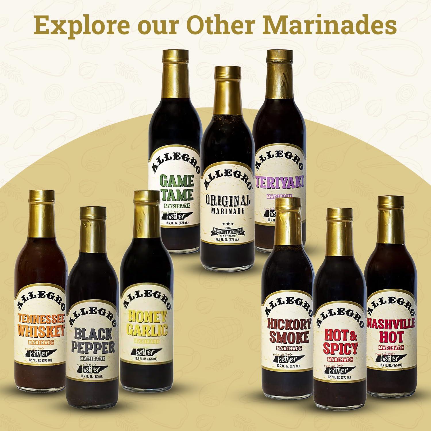 Allegro ALLEGRO - The Marinate Everything Marinades | Perfect Marinades for Meat & Veggies | Marinade for Grilling, Roasting & Cooking | Kosher & Gluten Free | 12.7 Oz (Pack of 12) - Game Tame