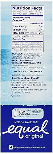 Equal Equal Sweetener Packets 230-Count Packages (Pack of 12)