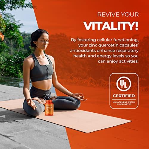 Mt. Angel Vitamins Mt. Angel Vitamins - Zinc Quercetin with Bromelain Supplement Immune Support & Respiratory Health - Quercetin 500mg Capsules | Zinc 50mg | Vitamin C Capsules | Immune Booster for Adults - 120ct.