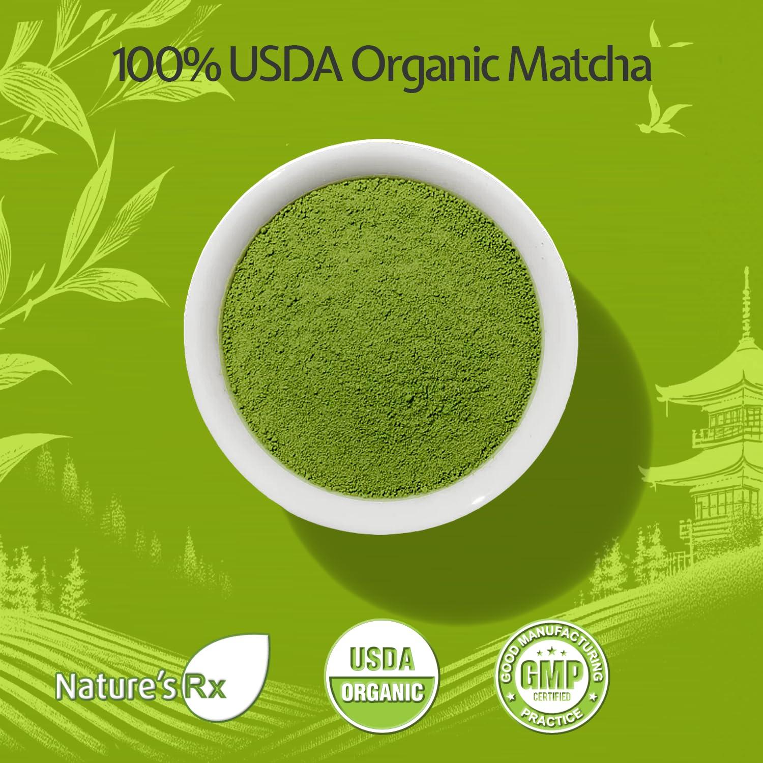 Natures Rx Organic Matcha Green Tea Natures Rx Organic Matcha Tea Powder Premium Grade 100g Pack | 50 Servings