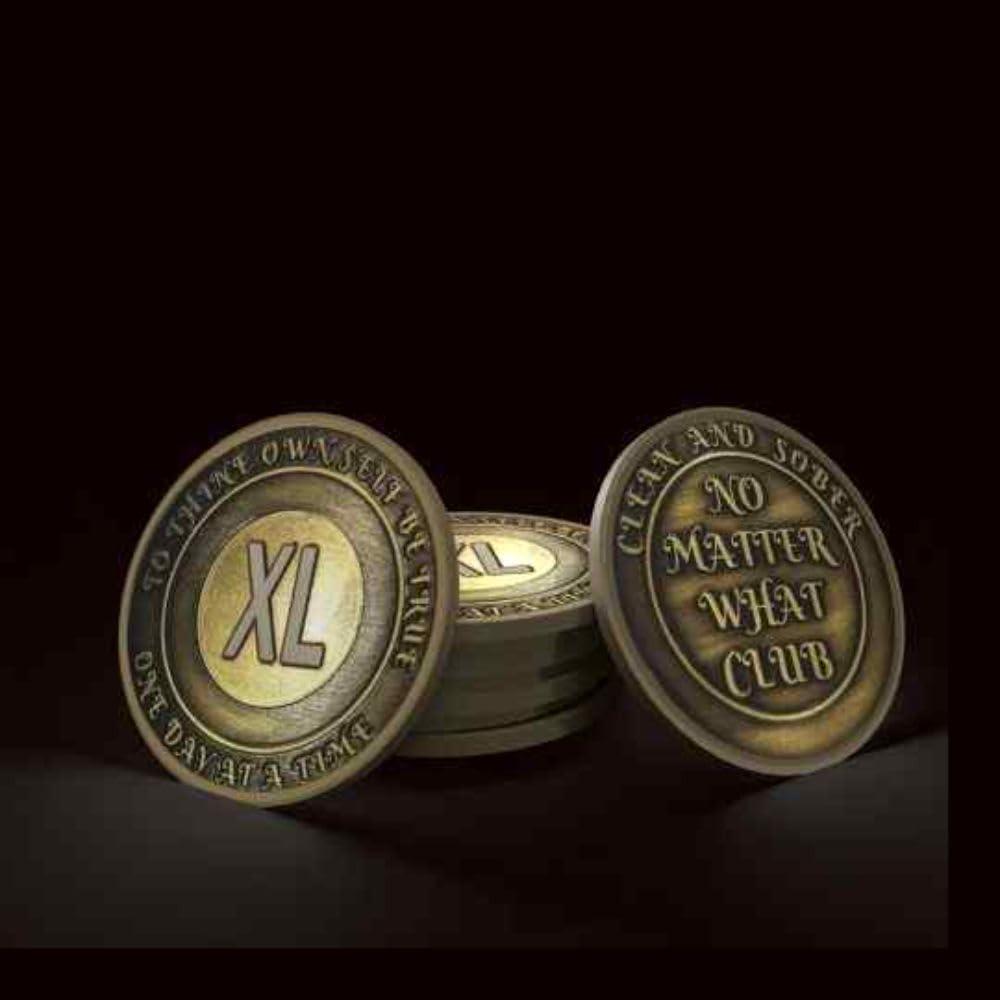 MYRECOVERYSTORE No Matter What Club AA Recovery Medallion with Gift Box in 1 to 60 Years with Custom Engraving (52 Years)
