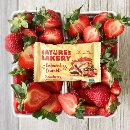 Nature\'s Bakery Natures Bakery Oatmeal Crumble Bars, Strawberry, Real Fruit, Vegan, Non-GMO, Breakfast bar, 1 Box With 12 Twin Packs (12 Twin Packs)
