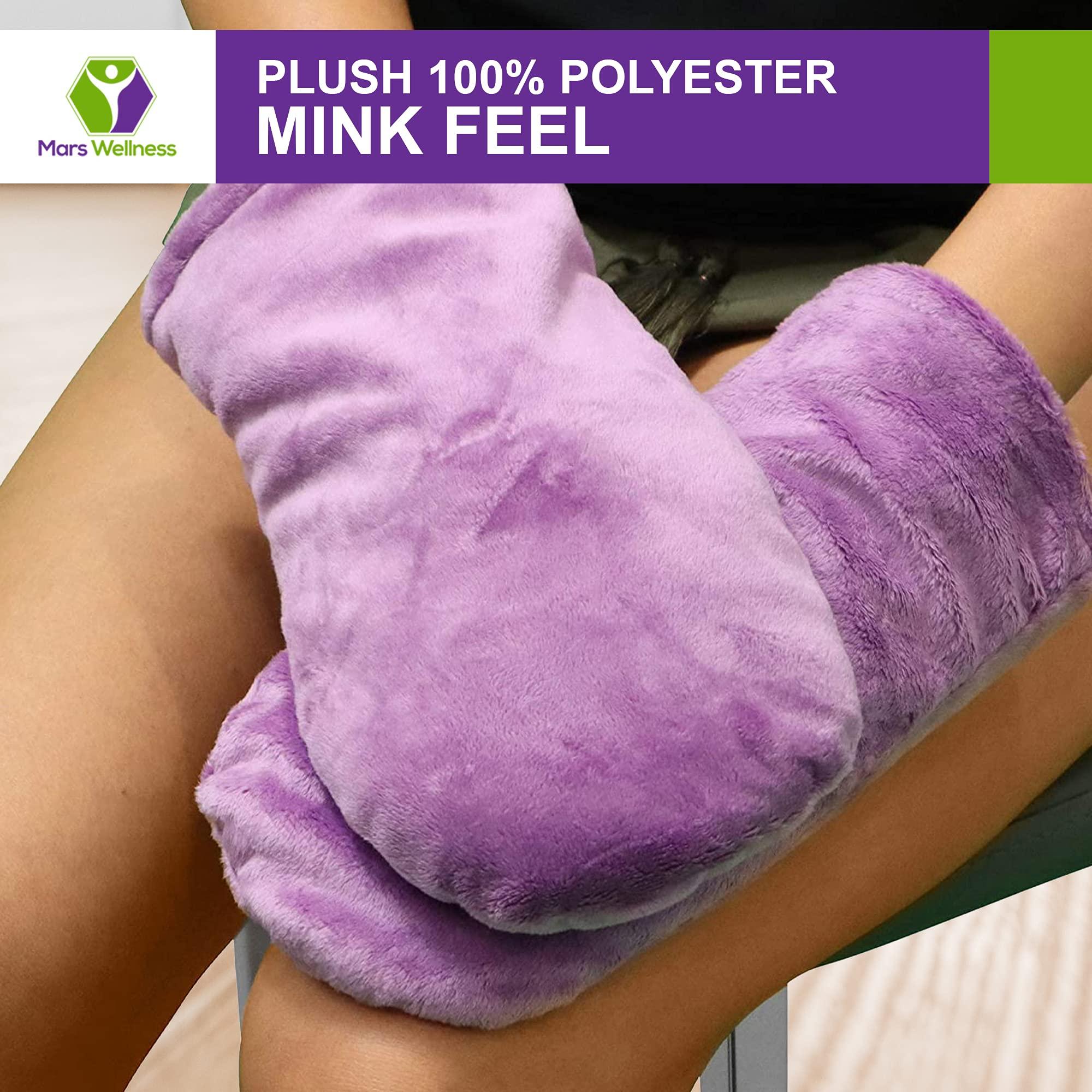MARS WELLNESS Mars Wellness Heated Microwavable Mitts - Herbal Hot/Cold Deep Penetrating Herbal Aromatherapy Therapy Mittens with Flaxseed and Herbs - Trigger Finger, Inflammation, Carpal Tunnel - Muave
